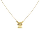 Colier argint placat cu aur galben cu bufnita DiAmanti ALCYR002NY-AS